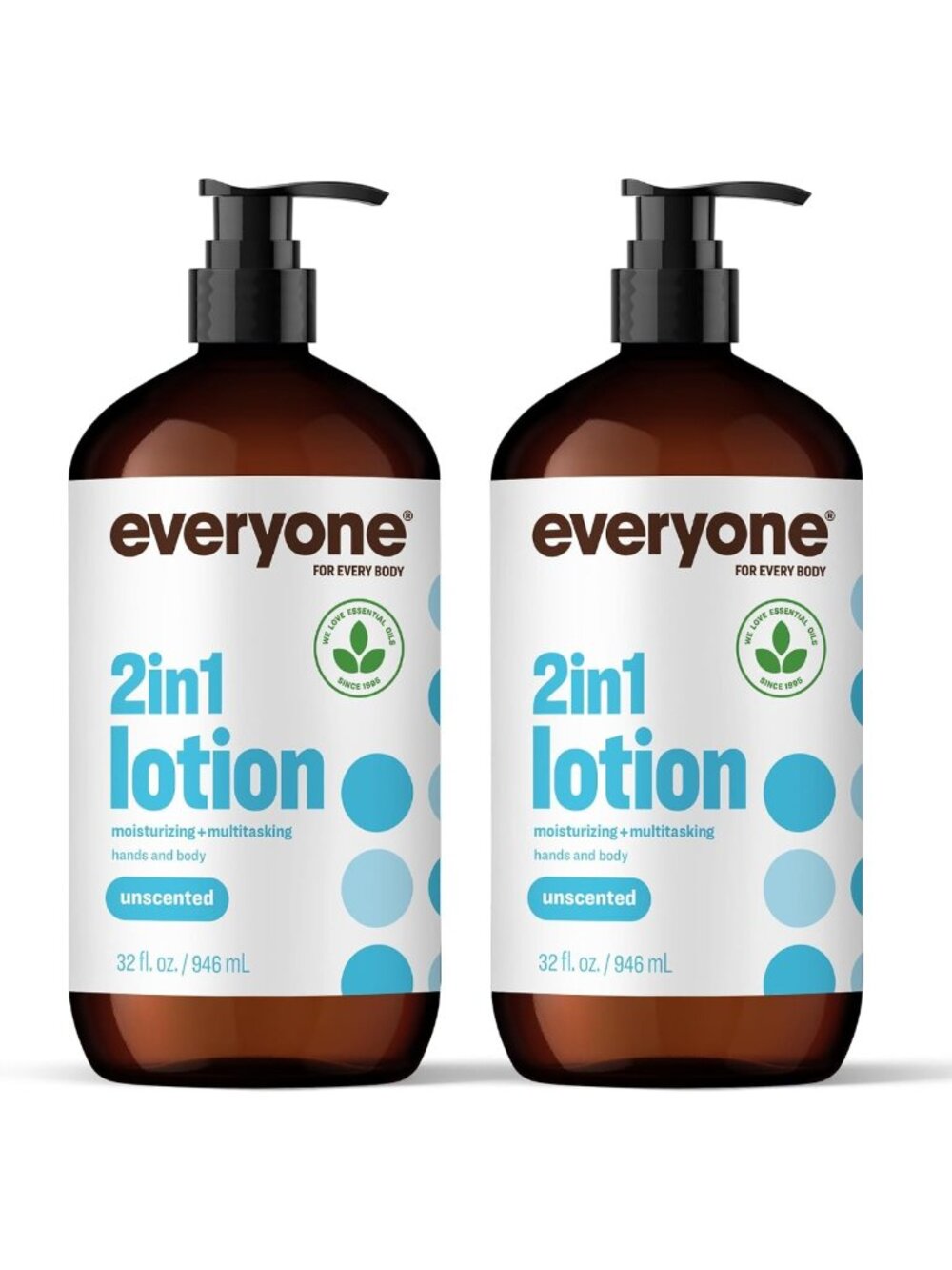Hydrating 2-in-1 Hand & Body Lotion, Unscented, 32 oz - Moisturizing Duo Pack